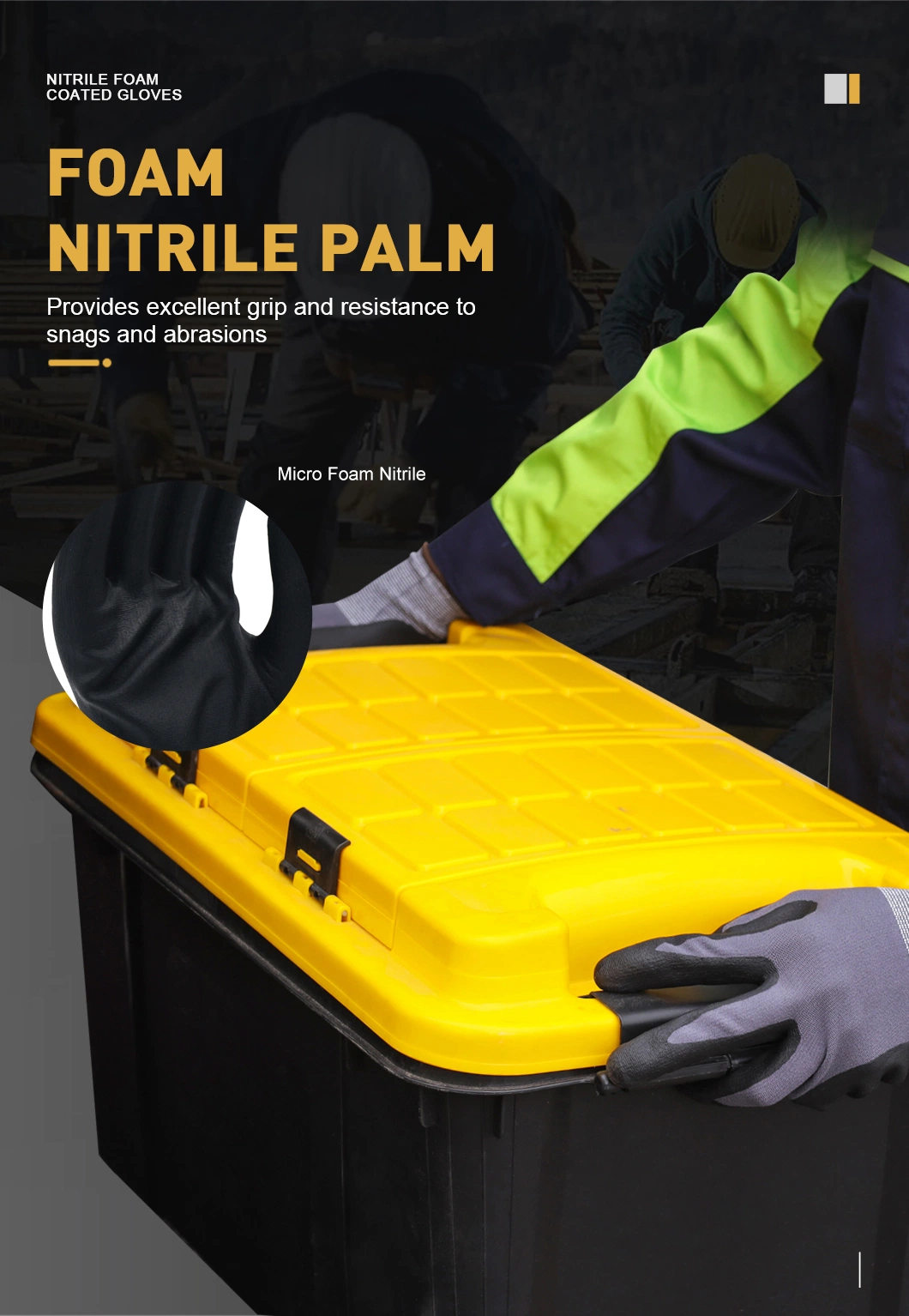 CE Maxiflex Type Nylon Spandex Ultra Micro Foam Nitrile Coated Safety Work Protective Gloves