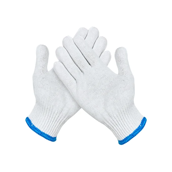 China atacado calibre 7/10 industrial/trabalho/mão Guantes luva de trabalho de segurança luvas de malha de algodão branco